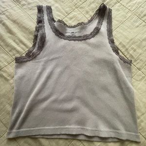 Brandy Melville lacy cropped tank top